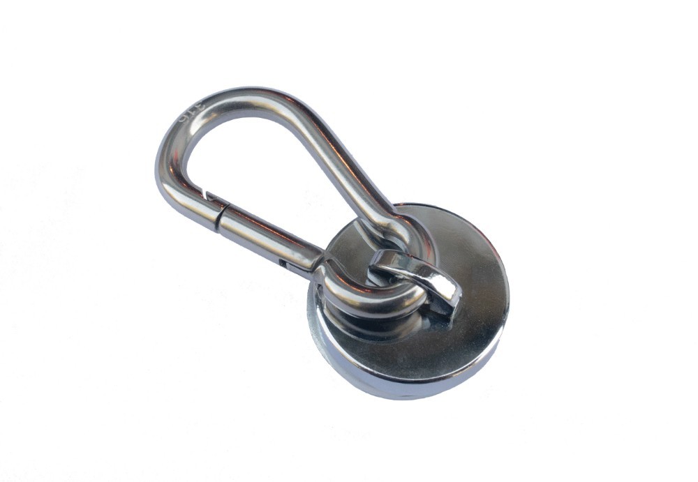 Magnetic Hooks ø28mm Magnetic with Carabiner Hook Neodymium Round Magnetic Snap Hook 