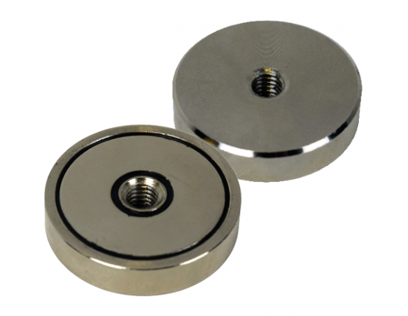Neodymium Shallow Pot Magnet with Internal Thread
