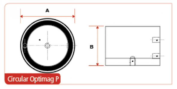 Optimag P Magnetic Handling System dimensions