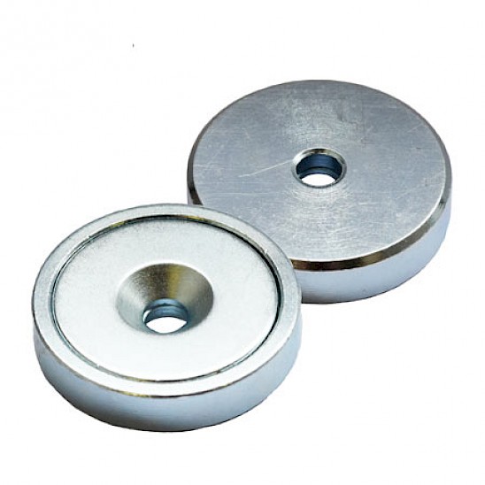 Neodymium Shallow Pots with Countersunk Hole