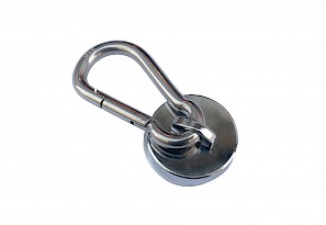 Neodymium Magnet with a Spring Closure Carabiner Hook