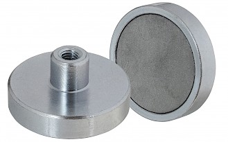 Samarium Cobalt Shallow Pot Magnet with Thread